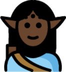 man elf: dark skin tone emoji