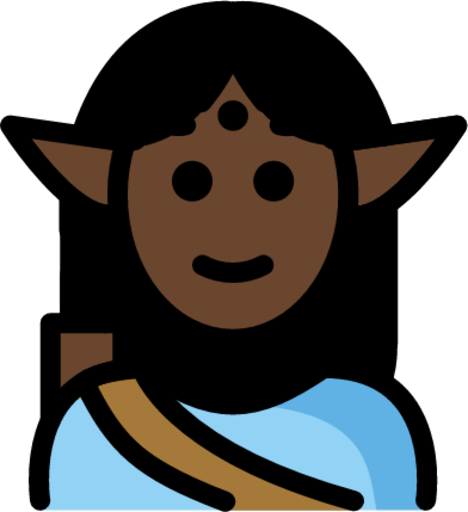 man elf: dark skin tone emoji