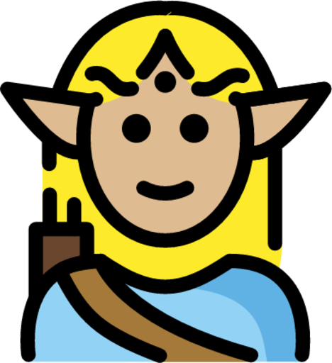 man elf: medium-light skin tone emoji