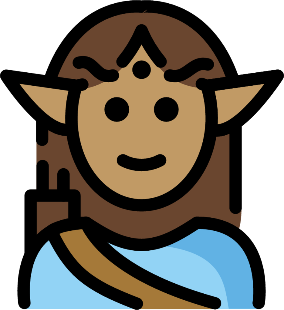 man elf: medium skin tone emoji