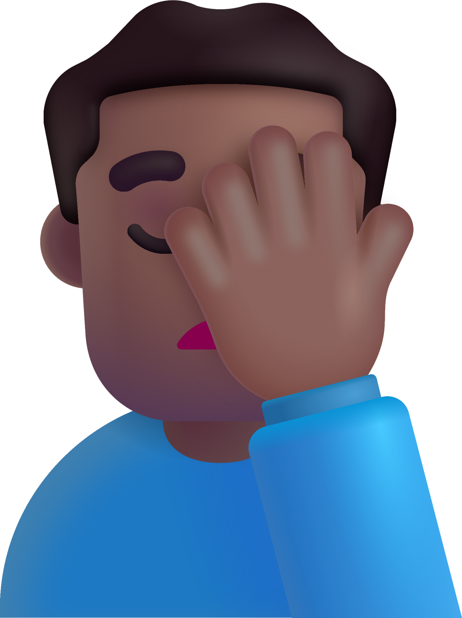 man facepalming medium dark emoji