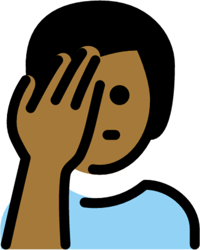man facepalming: medium-dark skin tone emoji