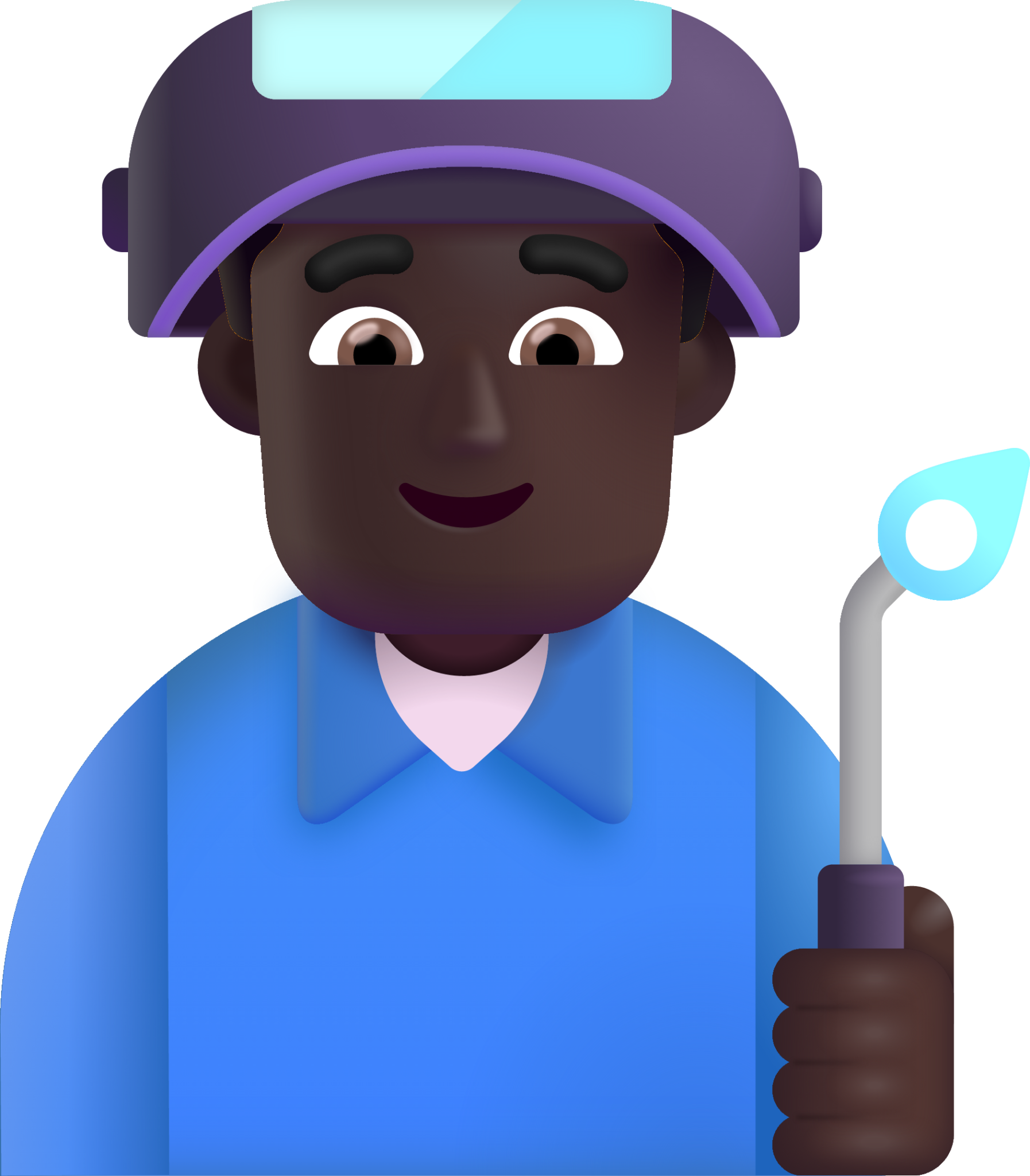 man factory worker dark emoji