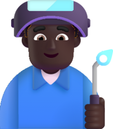 man factory worker dark emoji
