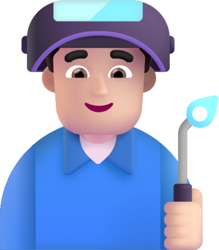 man factory worker light emoji