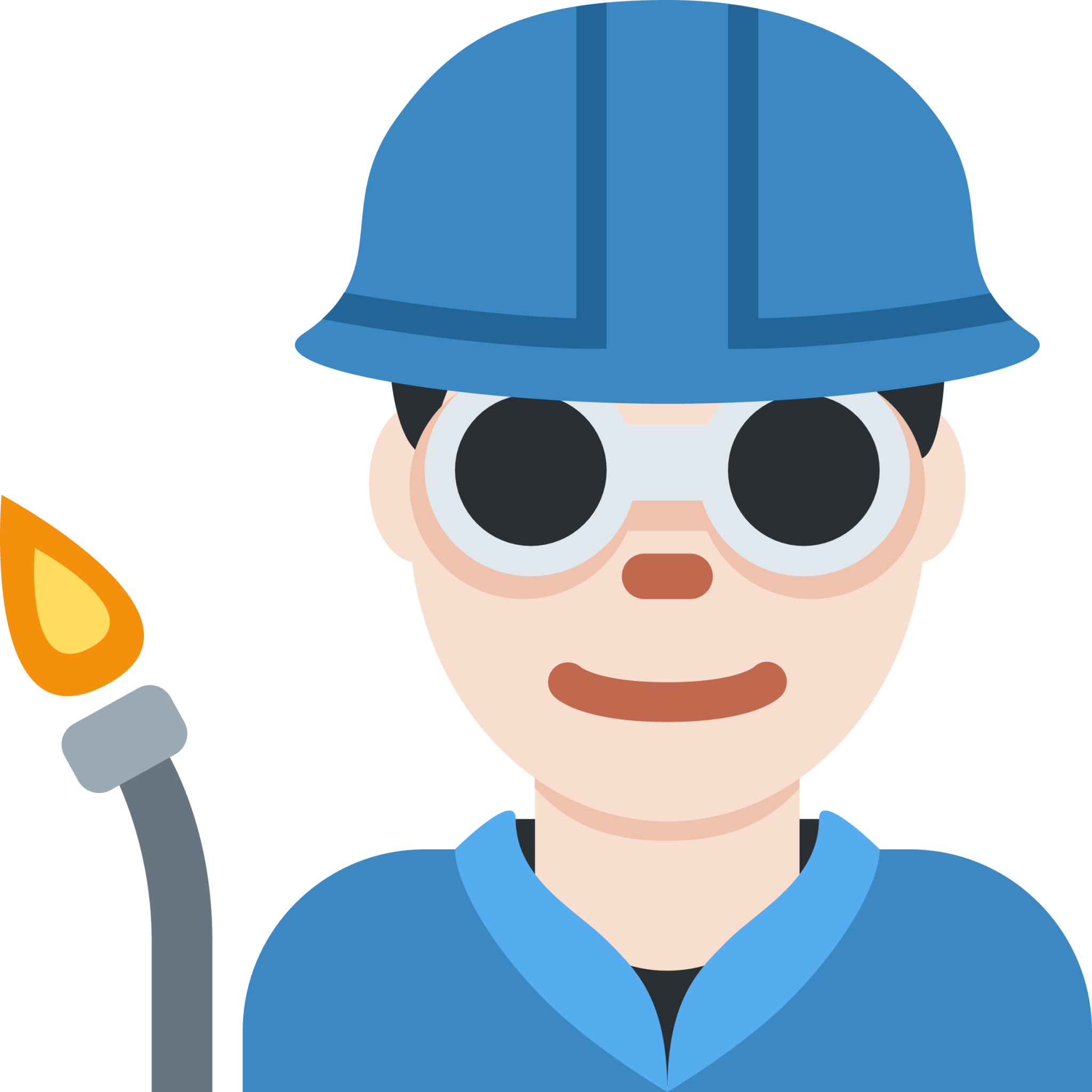 man factory worker: light skin tone emoji