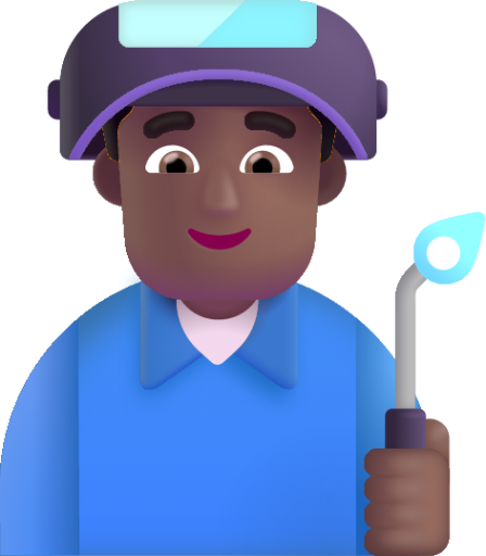 man factory worker medium dark emoji