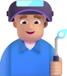 man factory worker medium light emoji