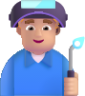 man factory worker medium light emoji