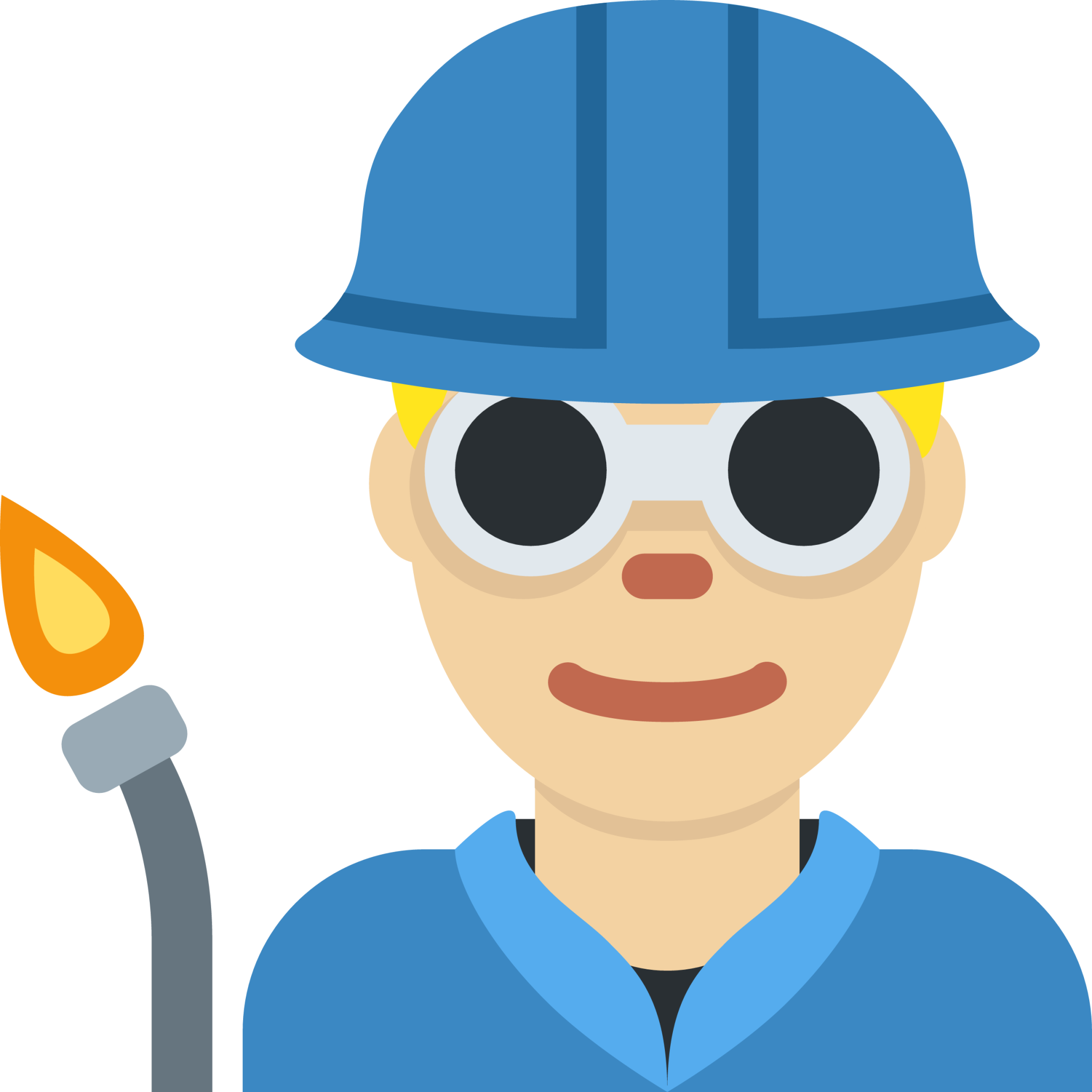 man factory worker: medium-light skin tone emoji