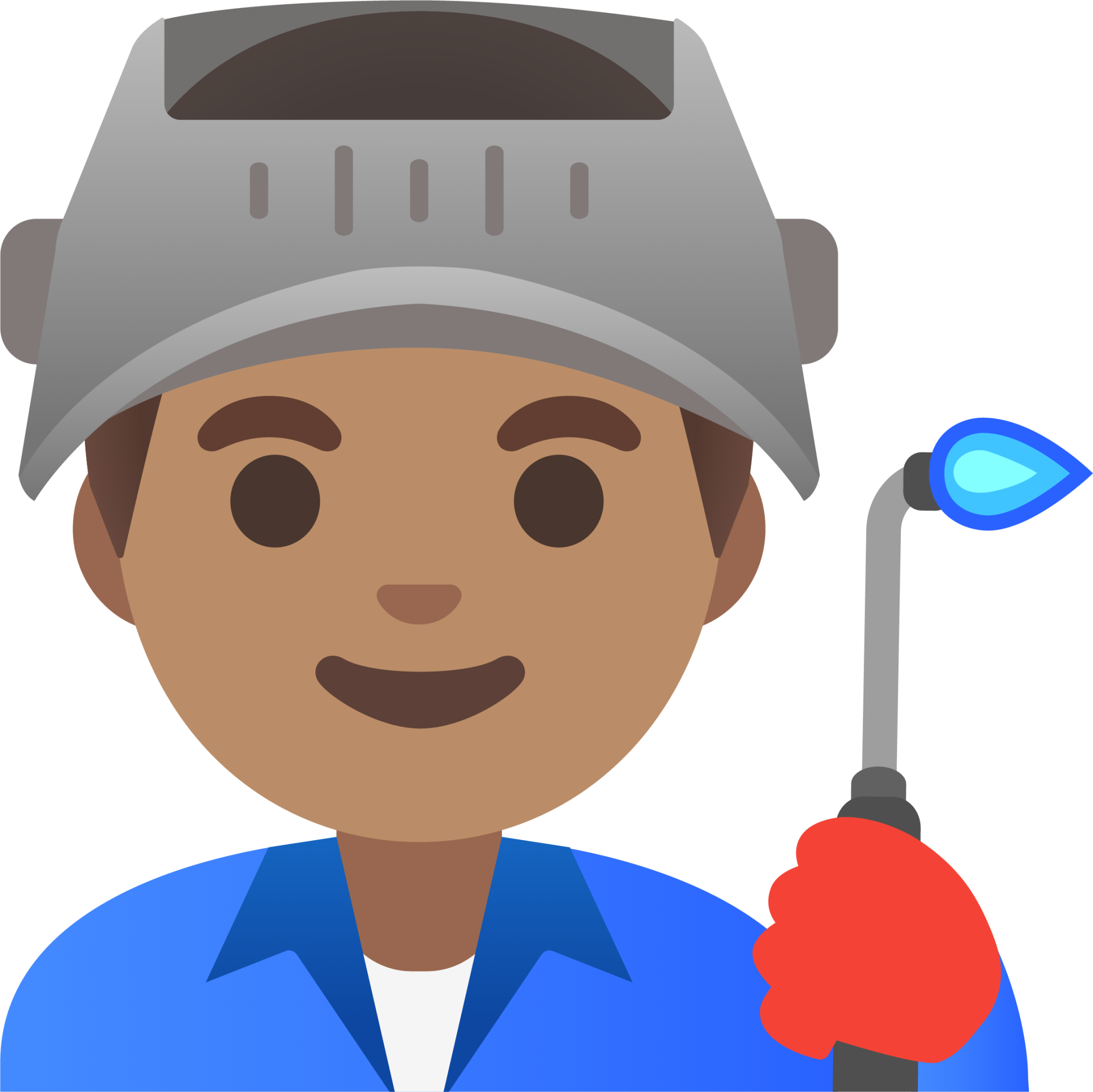 man factory worker: medium skin tone emoji