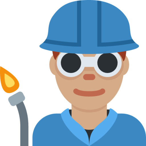 man factory worker: medium skin tone emoji
