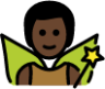 man fairy: dark skin tone emoji