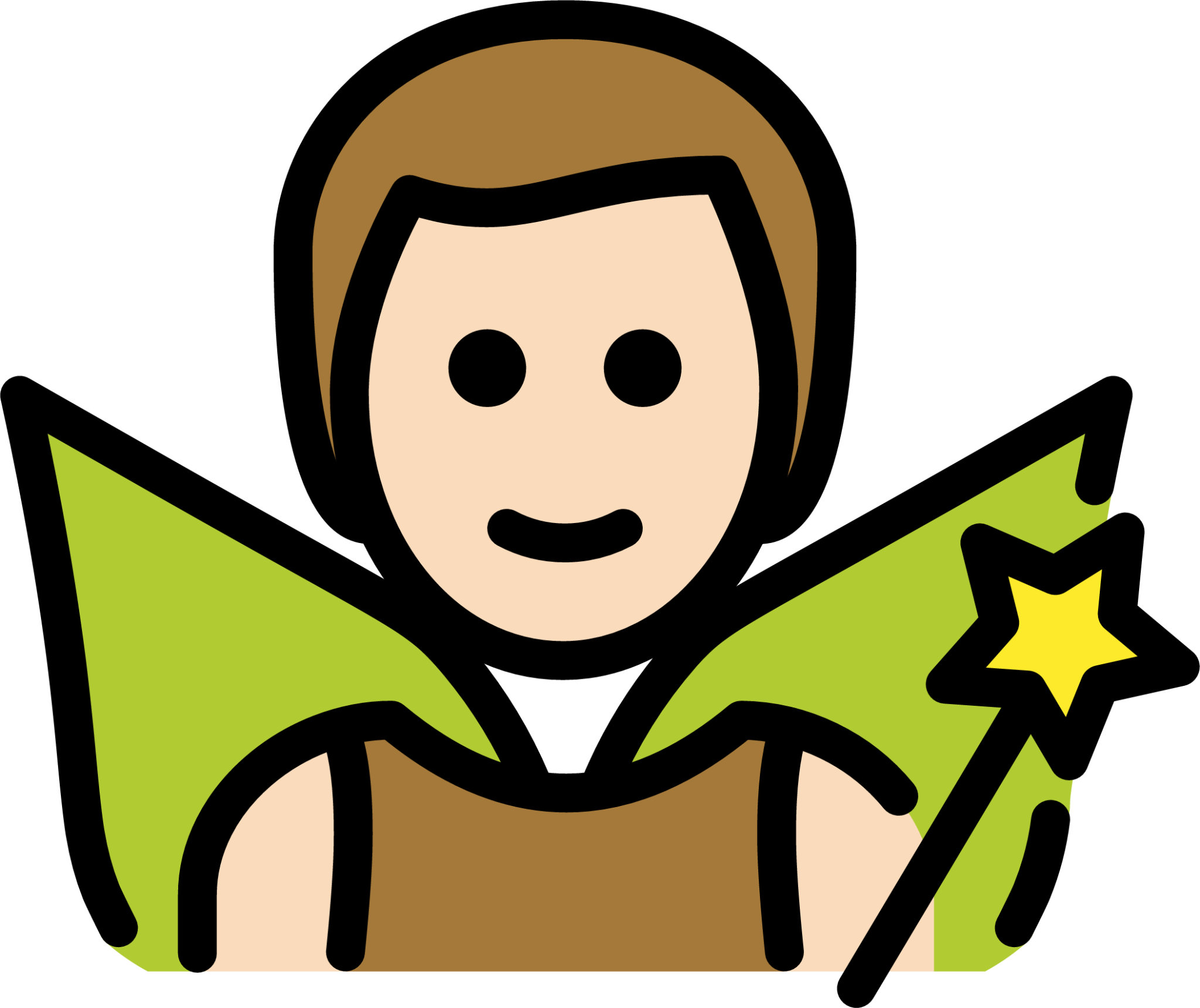 man fairy: light skin tone emoji