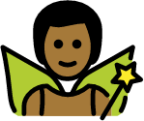 man fairy: medium-dark skin tone emoji
