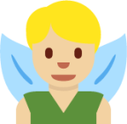 man fairy: medium-light skin tone emoji