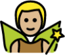 man fairy: medium-light skin tone emoji