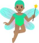 man fairy: medium skin tone emoji