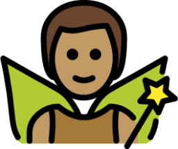 man fairy: medium skin tone emoji