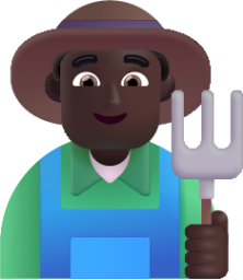 man farmer dark emoji