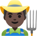 man farmer: dark skin tone emoji