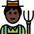 man farmer: dark skin tone emoji