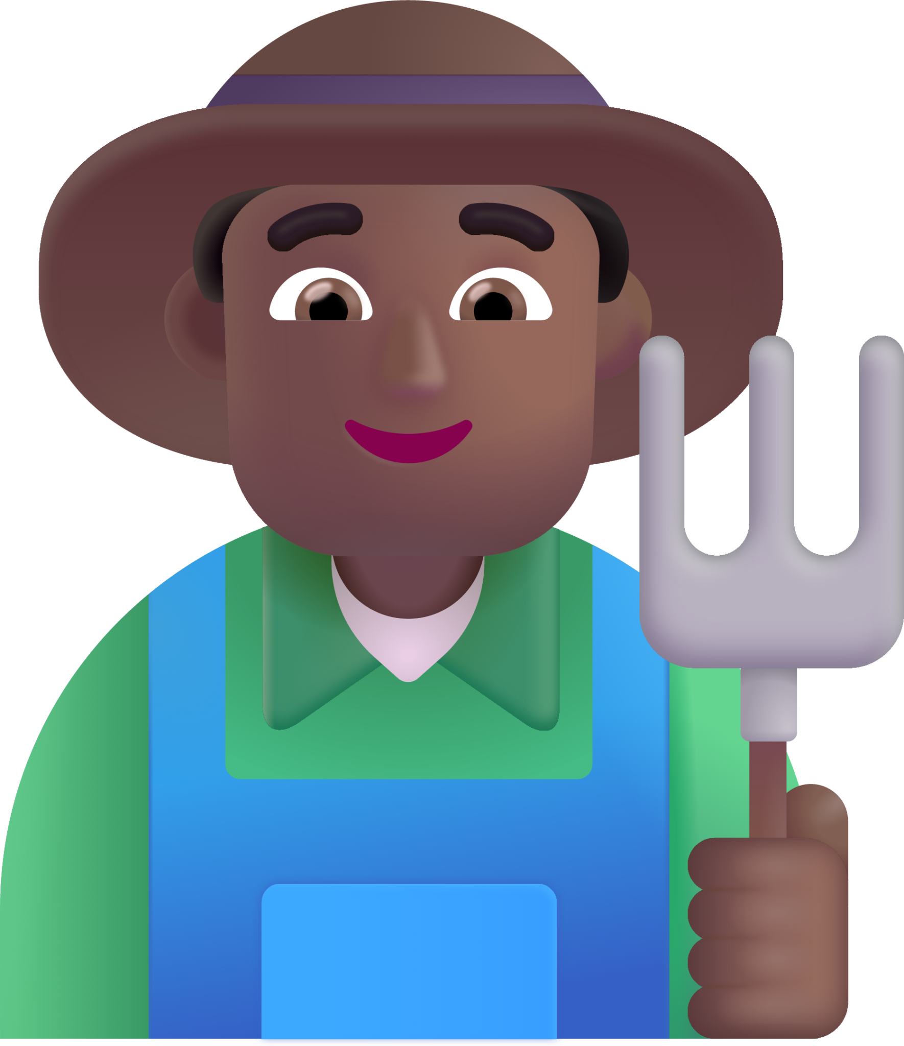 man farmer medium dark emoji