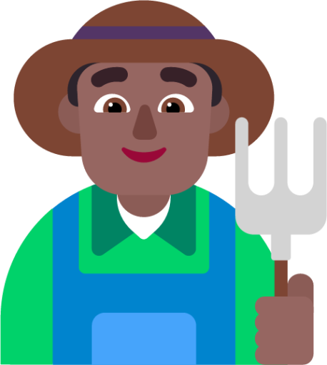 man farmer medium dark emoji