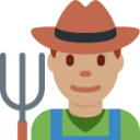 man farmer: medium skin tone emoji