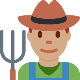man farmer: medium skin tone emoji
