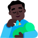 man feeding baby dark emoji