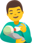 man feeding baby emoji