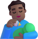 man feeding baby medium dark emoji