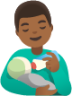 man feeding baby: medium-dark skin tone emoji