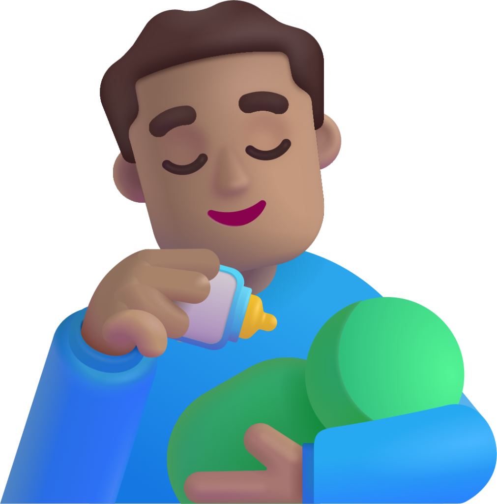 man feeding baby medium emoji