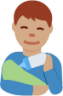 man feeding baby: medium skin tone emoji