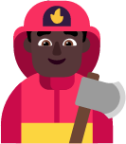 man firefighter dark emoji