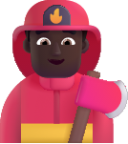 man firefighter dark emoji