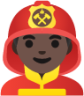 man firefighter: dark skin tone emoji