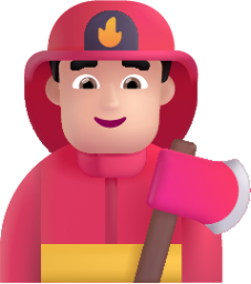 man firefighter light emoji