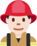 man firefighter: light skin tone emoji