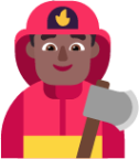 man firefighter medium dark emoji