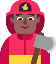 man firefighter medium dark emoji