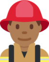man firefighter: medium-dark skin tone emoji