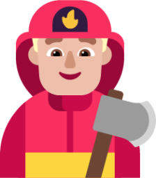 man firefighter medium light emoji