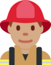 man firefighter: medium skin tone emoji