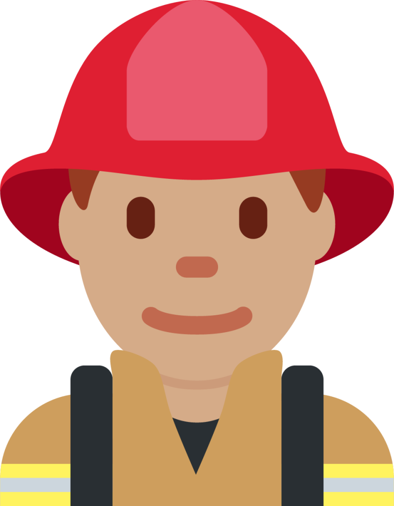 man firefighter: medium skin tone emoji