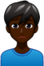 man frowning (black) emoji