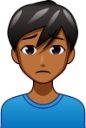man frowning (brown) emoji