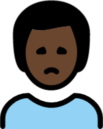 man frowning: dark skin tone emoji